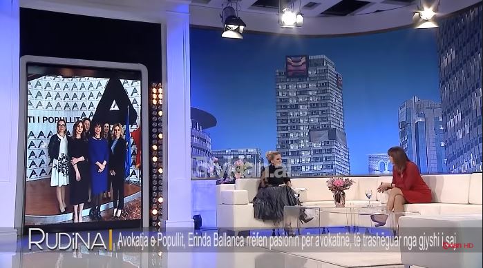 Avokatja e Popullit  Erinda Ballanca e fruar në emisionin Rudina në TV Klan